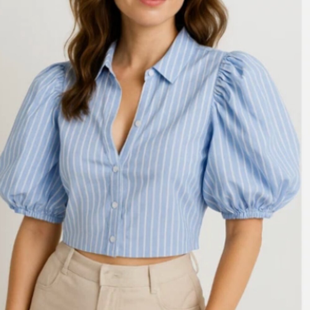 Choosy striped cropped shirt - NWT